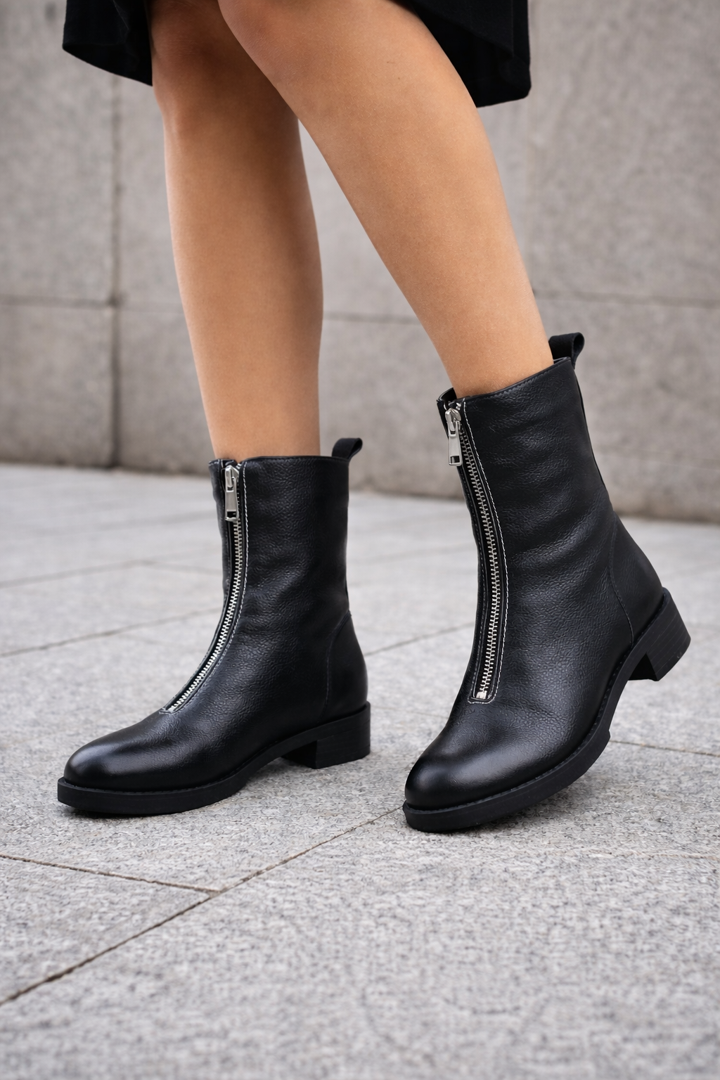 Leather Mid-Calf Boots