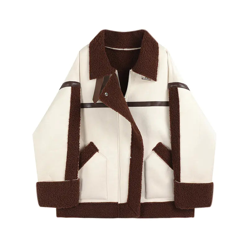 Contrast Shearling Jacket